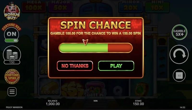 Piggy Mansion – avvio dei Free Spins